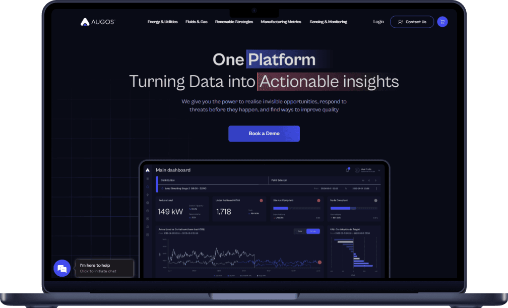 Computer showing Augos website